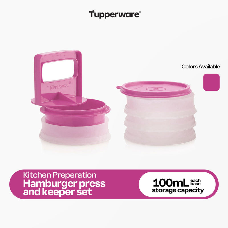 Tupperware Hamburger Press and Keeper Set