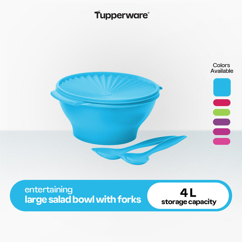 Tupperware Large Salad Bowl with Forks