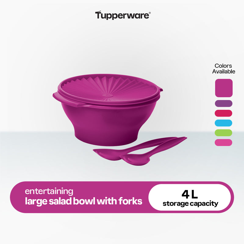 Tupperware Large Salad Bowl with Forks