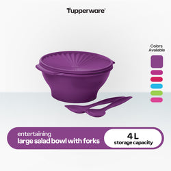 Tupperware Large Salad Bowl with Forks