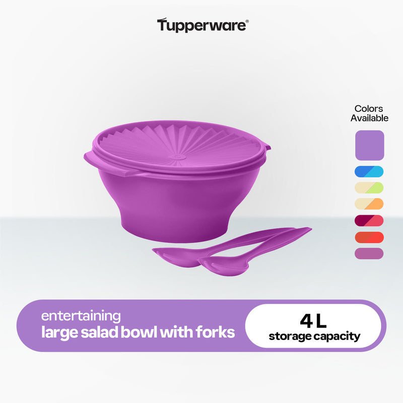 Tupperware Large Salad Bowl with Forks