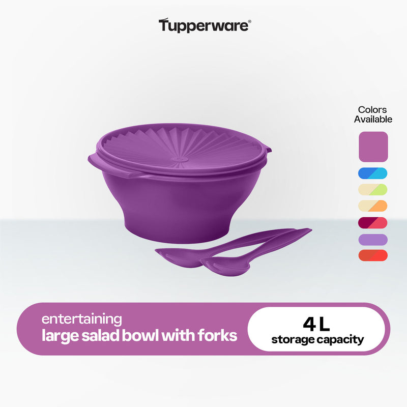 Tupperware Large Salad Bowl with Forks