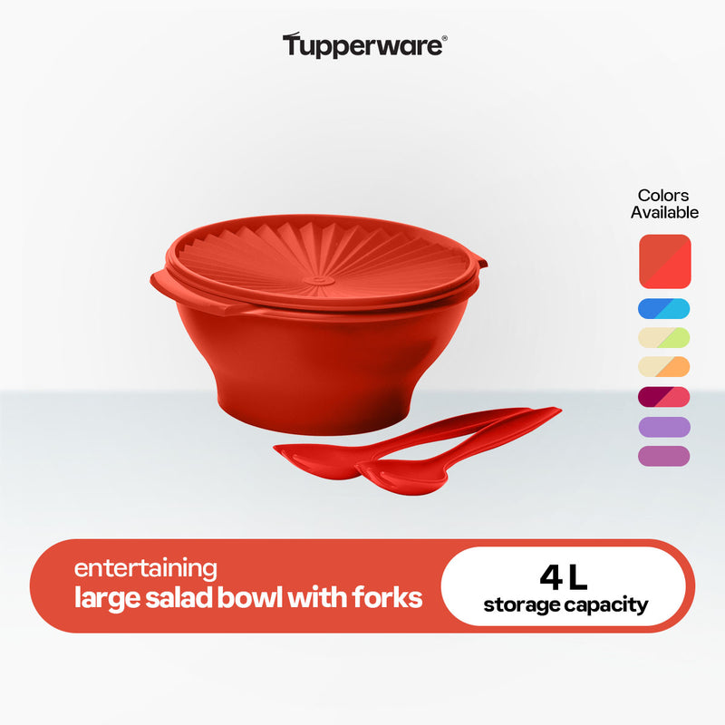 Tupperware Large Salad Bowl with Forks