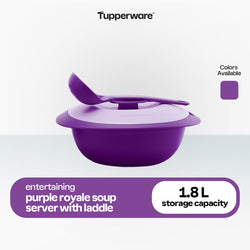 Tupperware Purple Royale Soup Server with Ladle