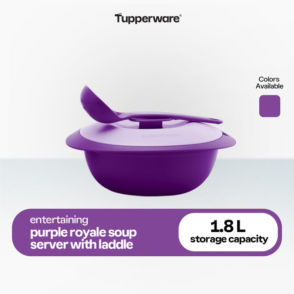 Tupperware Purple Royale Soup Server with Ladle