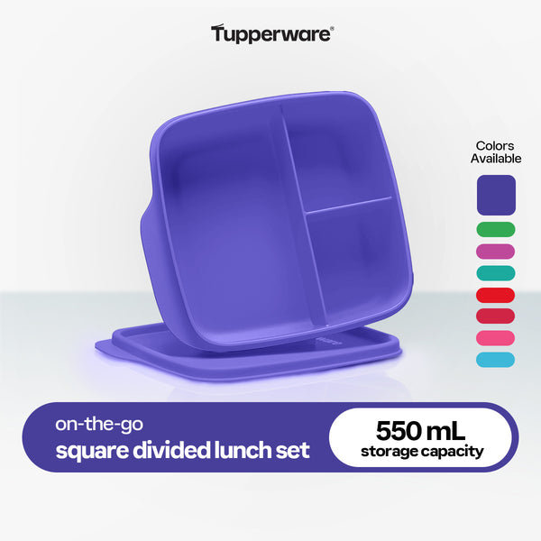 Tupperware Square Divided Lunch Set