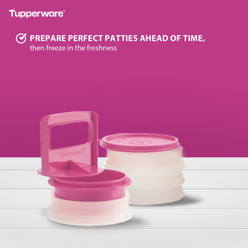 Tupperware Hamburger Press and Keeper Set