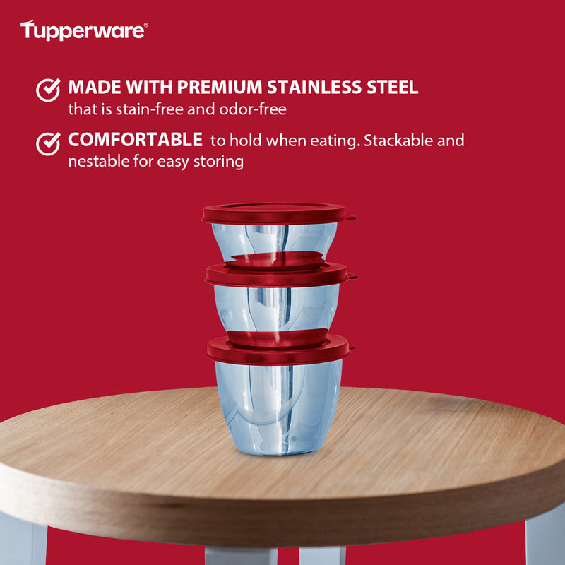 Tupperware 3-pc. Stainless Steel Tiffin