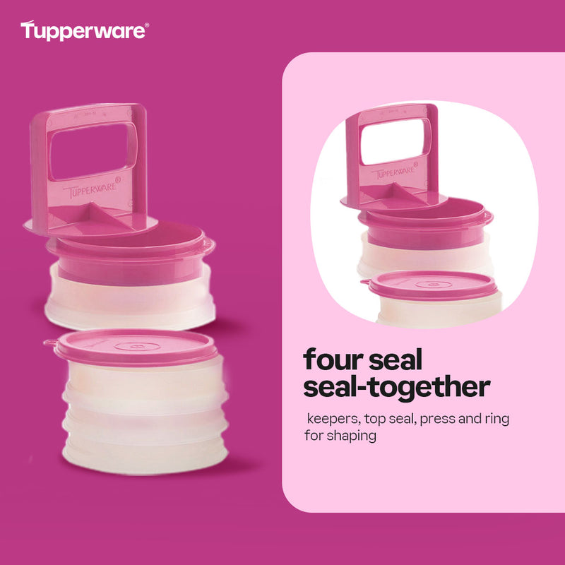 Tupperware Hamburger Press and Keeper Set