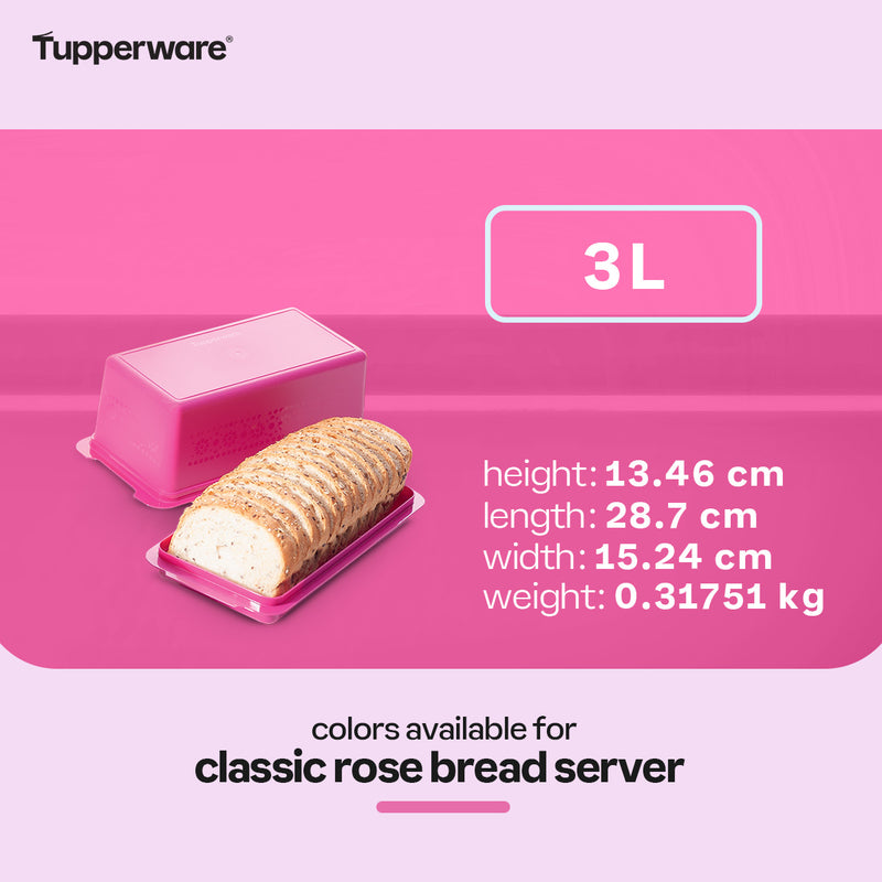 Tupperware Classic Rose Bread Server with Etch