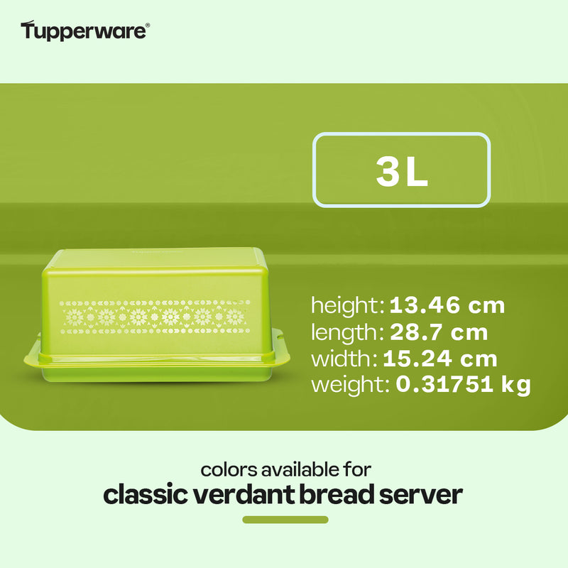 Tupperware Classic Verdant Bread Server with Etch