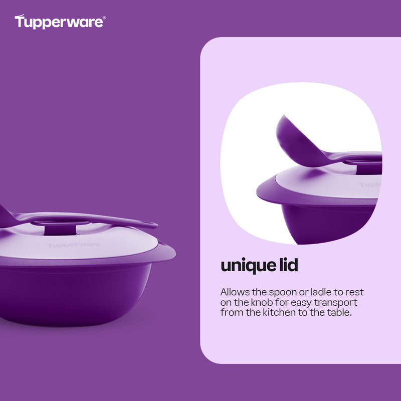 Tupperware Purple Royale Soup Server with Ladle