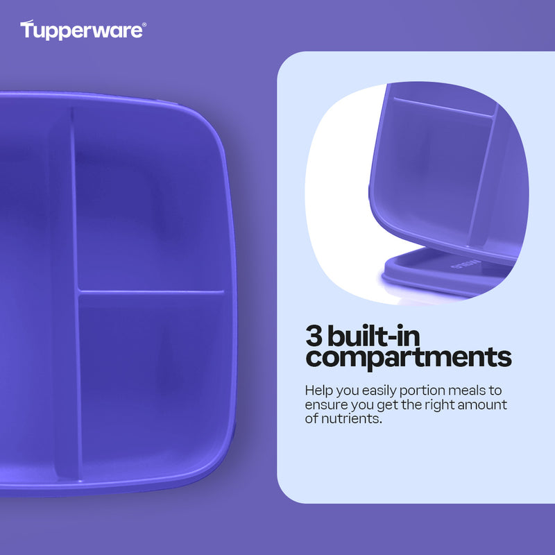 Tupperware Square Divided Lunch Set