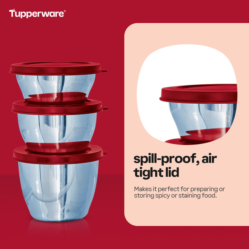 Tupperware 3-pc. Stainless Steel Tiffin