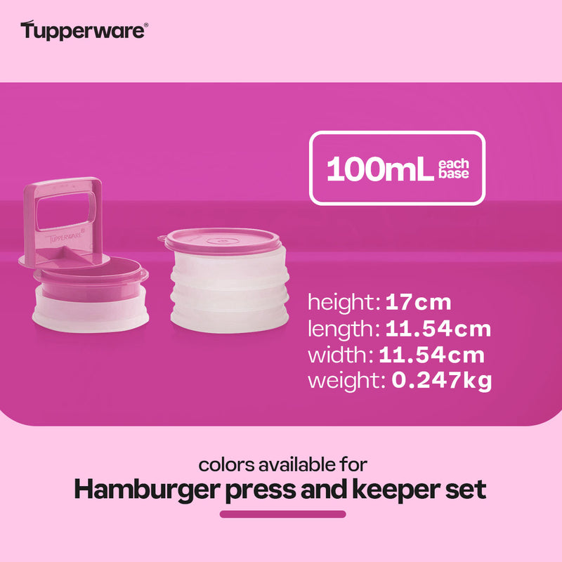 Tupperware Hamburger Press and Keeper Set