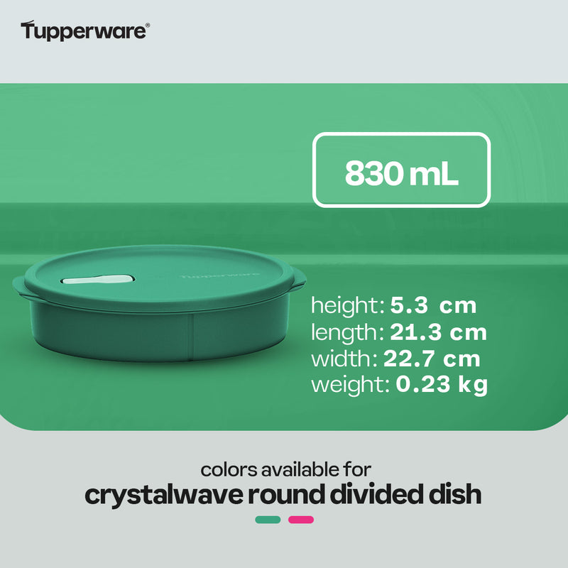 Tupperware Crystalwave Round Divided 830 mL