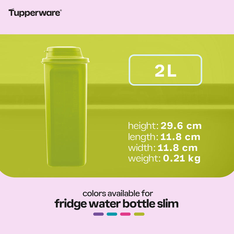 Tupperware 2L Fridge Water Bottle Slim