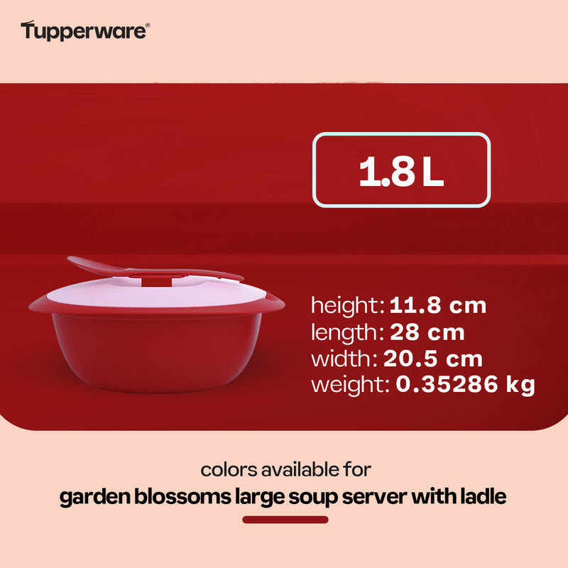 Tupperware Garden Blossoms Soup Server with Ladle