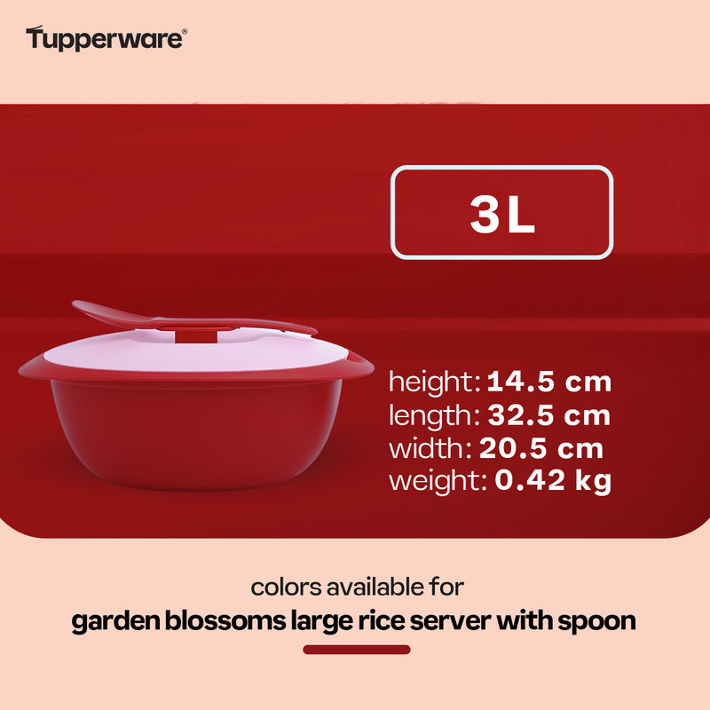 Tupperware Garden Blossoms Large Rice Server with Spoon