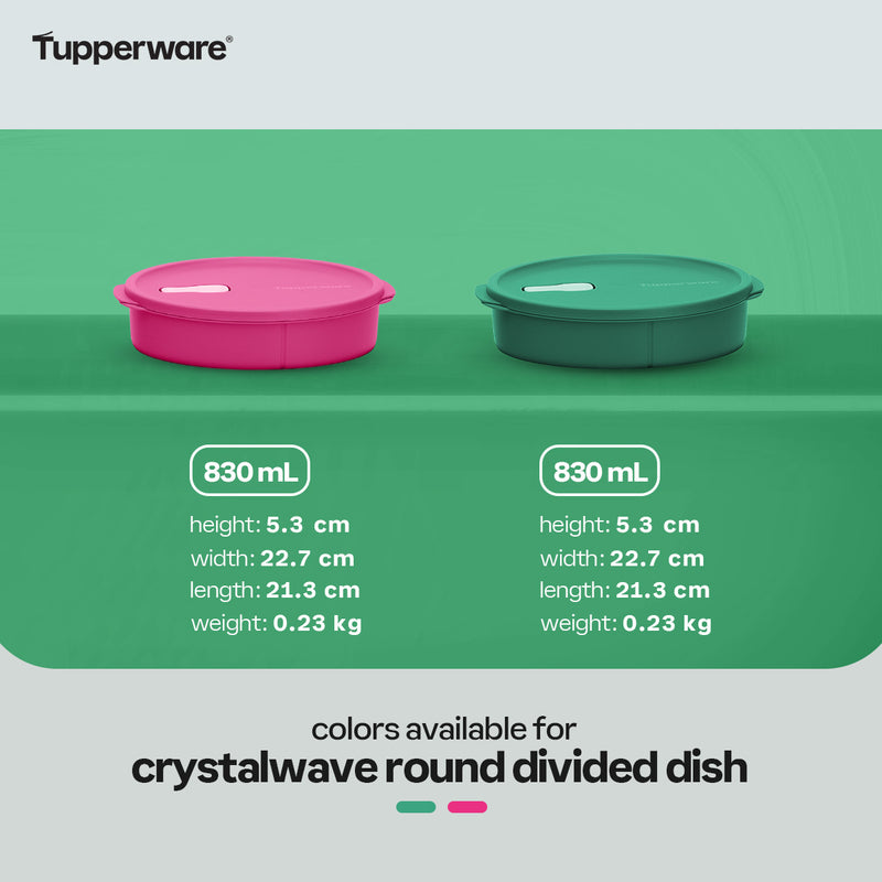 Tupperware Crystalwave Round Divided 830 mL