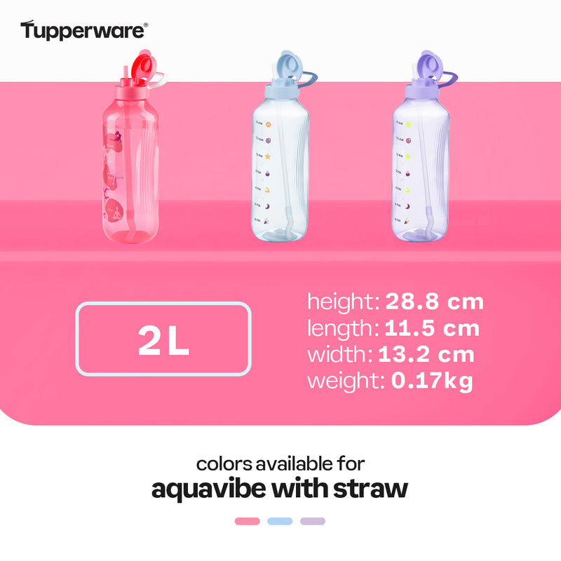 Tupperware AquaVibe 2L with Straw