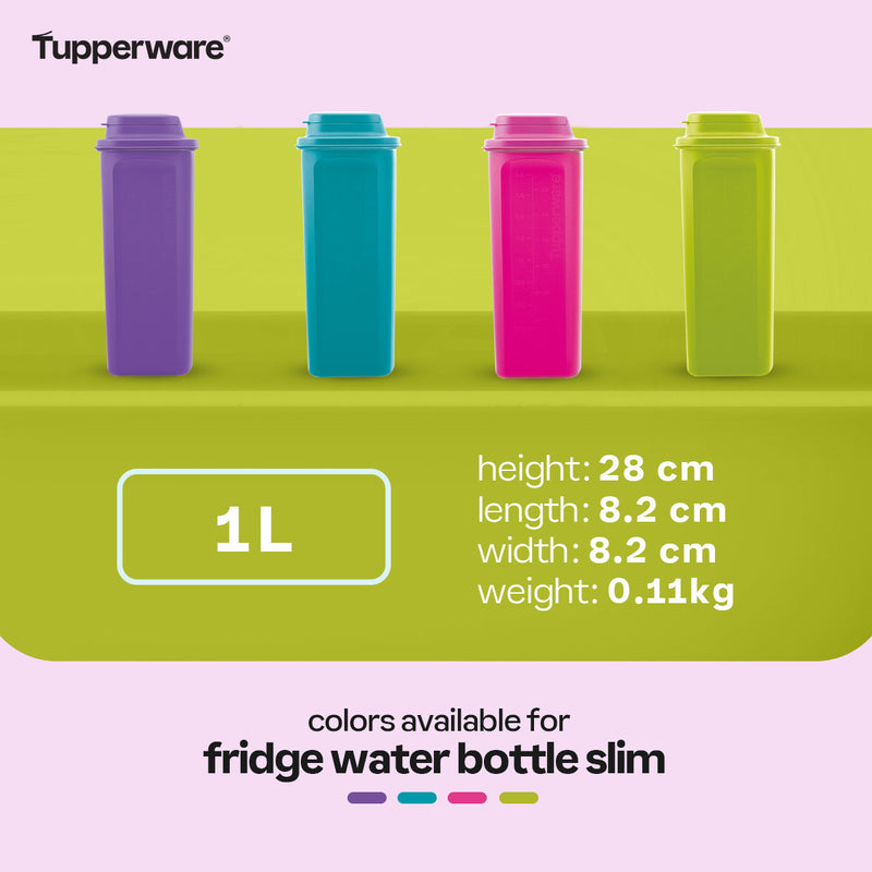 Tupperware 2L Fridge Water Bottle Slim