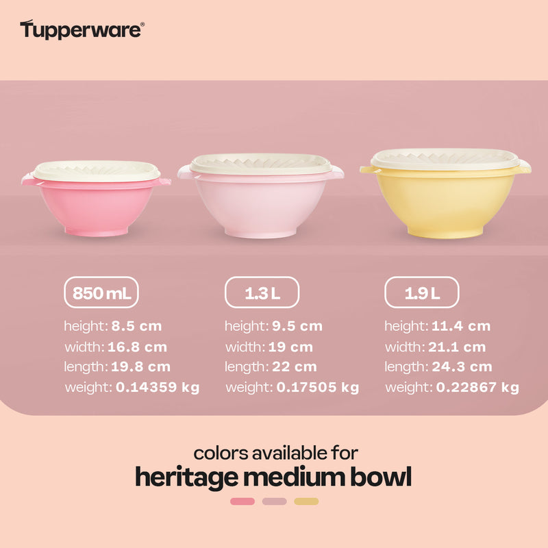 Tupperware Heritage Medium Bowl 1.3 L