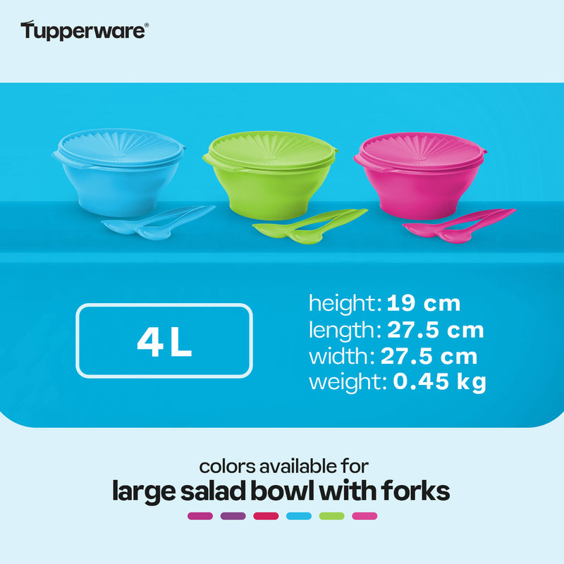 Tupperware Large Salad Bowl with Forks